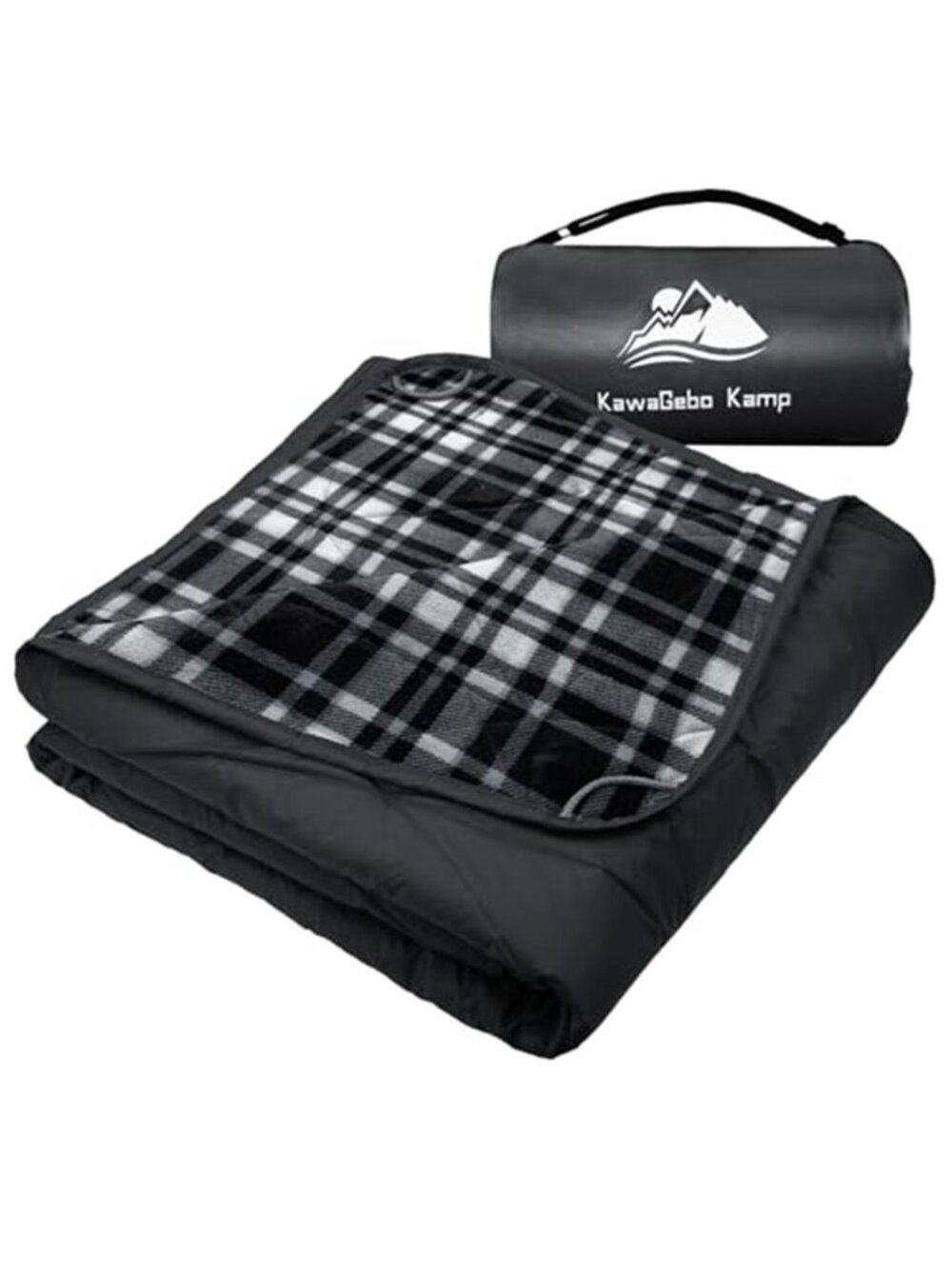Waterproof Fleece Outdoor Blanket 80x58 Warm Stadium Camping Picnic Black